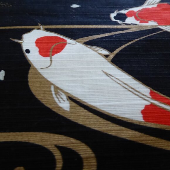 VINTAGE NEW JAPANESE JAPAN 20” KOI FISH CARP FUROSHIKI WRAPPING CLOTH FABRIC - Picture 6 of 8
